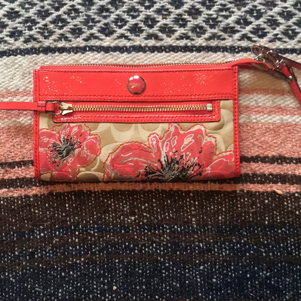 Floral Coach Wristlet Wallet